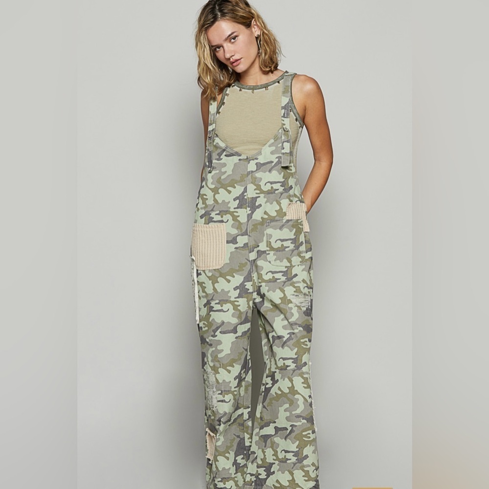 POL POL Overall Patch Detailing Vintage Washing - Camo Multi - Picture 2 of 3